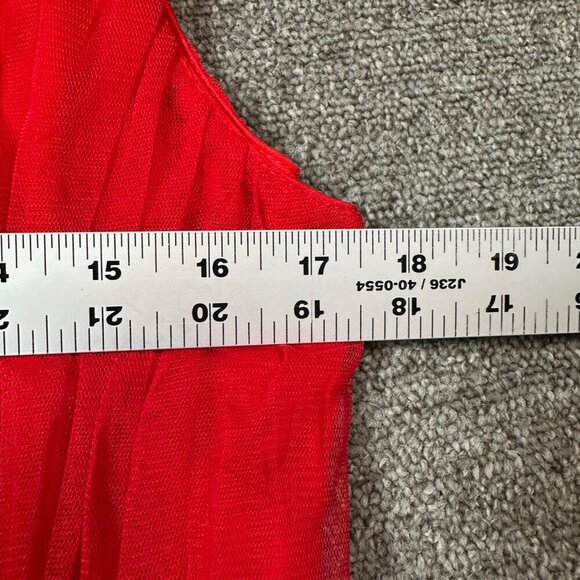 Lace & Beads ASOS Ella Tulle Maxi Prom Dress in Bright Ruby Red Women's Size 14 - Picture 4 of 7